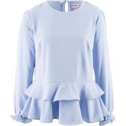 Bluzka z baskinką, z kolekcji Maite Kelly bonprix perłowy niebieski. Bluzki damskie marki bonprix. Za 59.99 zł.