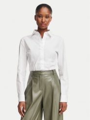 BOSS Koszula Bashinah 50571060 Biały Slim Fit. Białe koszule damskie Boss, bez wzorów, z bawełny, biznesowe, bez kołnierzyka, bez ramiączek. Za 699.99 zł.