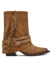 Steve Madden Kowbojki Hadly 11005190 Brązowy ciemny. Brązowe botki damskie Steve Madden, ze skóry, bez obcasa, na słupku, bez zapięcia. Za 1,029.00 zł.