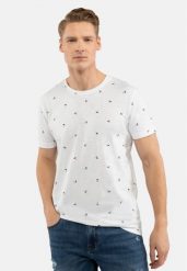 T-shirt z nadrukiem all over T-NEPTUN. Białe t-shirty męskie Volcano, na lato, l, bez wzorów, z bawełny, klasyczne, bez kołnierzyka. Za 69.99 zł.