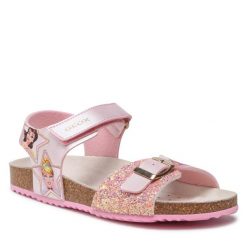 Sandały Geox. Czerwone sandały dziewczęce Geox, bez zapięcia. Za 139.99 zł.
