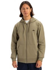 Bluza na zamek BASIC ZIP Mężczyźni. Brązowe bluzy męskie Quiksilver, m, bez wzorów, z bawełny, z kapturem. Za 229.99 zł.