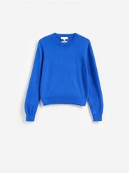 Sweter z wełny merino - niebieski. Niebieskie swetry damskie Reserved, l, bez wzorów, z wełny, bez kołnierzyka, bez ramiączek, bez kaptura. Za 199.99 zł.