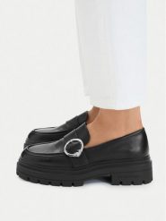 U.S. Polo Assn. Loafersy EO-SVETA001W/GY1 Czarny. Czarne mokasyny damskie U.S. Polo Assn., ze skóry. Za 279.99 zł.