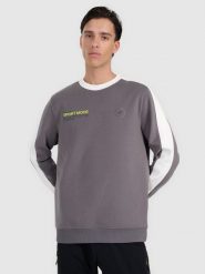 4F Bluza dresowa nierozpinana bez kaptura męska - szara XXL. Szare bluzy męskie 4f, m, bez wzorów, z bawełny, bez kaptura. W wyprzedaży za 139.99 zł.