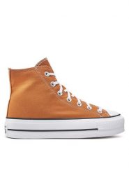 Converse Trampki Chuck Taylor All Star Lift Platform Hi A11537C Pomarańczowy. Brązowe trampki i tenisówki damskie Converse, bez wzorów, z materiału, retro, bez zapięcia. Za 259.99 zł.