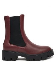 ONLY Shoes Sztyblety Onlbetty-1 15272047 Bordowy. Czerwone botki damskie ONLY Shoes, ze skóry, bez obcasa, na płaskiej podeszwie, bez zapięcia. Za 279.99 zł.
