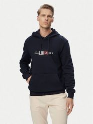 Tommy Hilfiger Bluza Script Flag MW0MW43220 Granatowy Regular Fit. Niebieskie bluzy męskie Tommy Hilfiger, m, bez wzorów, z bawełny, bez kaptura. Za 409.99 zł.