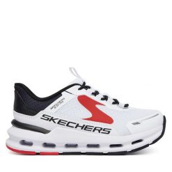 Sneakersy Skechers. Białe trampki i tenisówki chłopięce Skechers, bez wzorów, bez zapięcia. Za 269.99 zł.