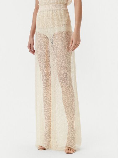 PINKO Spodnie palazzo 105009 A2EX Beżowy Regular Fit. Brązowe spodnie materiałowe damskie Pinko, xl, bez wzorów, z materiału. Za 739.99 zł.