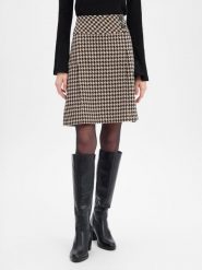 Franco Callegari Damska spódnica mini Kobiety czarny|beżowy wzorzysty, 44. Brązowe spódnice damskie Franco Callegari, bez wzorów, eleganckie, mini. Za 279.95 zł.