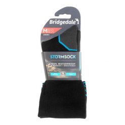 Skarpety wodoodporne Bridgedale StormSock Mid Knee - black/blue 36-39. Czarne skarpety damskie Bridgedale, bez wzorów. Za 222.21 zł.