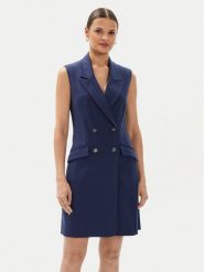 Guess Sukienka koktajlowa W4YK25 KBJP2 Granatowy Regular Fit. Niebieskie sukienki damskie Guess, xs, z aplikacjami, z syntetyku, wizytowe, bez kołnierzyka, bez ramiączek. Za 329.99 zł.