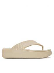 Crocs Japonki Getaway Groove Platform Flip 210700 Beżowy. Brązowe klapki damskie Crocs, bez wzorów, z tworzywa sztucznego, bez obcasa. Za 139.99 zł.
