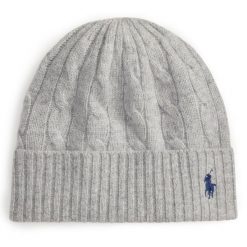 Czapka z daszkiem Polo Ralph Lauren. Szare czapki i kapelusze damskie Polo Ralph Lauren, bez wzorów. Za 479.99 zł.