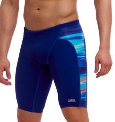 Spodenki do pływania Jammery Funky Trunks Storm At Sea. Niebieskie kąpielówki męskie FUNKY TRUNKS, m, bez wzorów, z elastanu, do pływania. Za 246.95 zł.