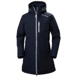 Damska kurtka wodoodporna Helly Hansen long belfast winter. Niebieskie kurtki sportowe damskie Helly Hansen, xs, bez wzorów, bez kaptura, trekkingowe. Za 675.15 zł.