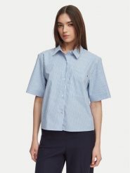 Tommy Hilfiger Koszula WW0WW48899 Niebieski jasny Relaxed Fit. Niebieskie bluzki damskie Tommy Hilfiger, xs, bez wzorów, z bawełny, bez kołnierzyka, bez ramiączek. Za 369.99 zł.