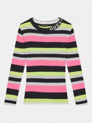 Guess Bluzka J3BI14 Z3AG0 Kolorowy Regular Fit. Bluzki dla dziewczynek Guess, z aplikacjami, z syntetyku, bez kołnierzyka, bez ramiączek. Za 129.99 zł.