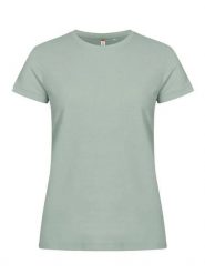 Clique Basic-T Women Dopasowana koszulka z bawełny - Sage Green. Zielone t-shirty damskie CLIQUE, s, bez wzorów, z bawełny, bez kołnierzyka. Za 96.54 zł.