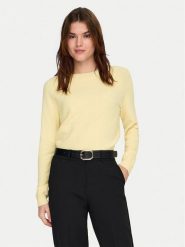 ONLY Sweter Rica 15204279 Żółty Regular Fit. Żółte swetry damskie Only, s, bez wzorów, z syntetyku, bez kołnierzyka, bez ramiączek, bez kaptura. Za 139.99 zł.