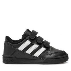 Sneakersy adidas. Czarne półbuty dziewczęce Adidas, bez wzorów, bez zapięcia. Za 149.99 zł.