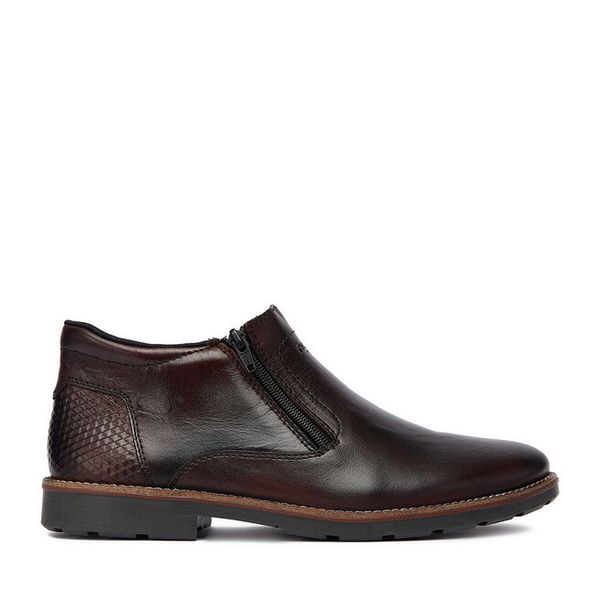 Półbuty Rieker. Brązowe eleganckie półbuty Rieker, bez zapięcia. Za 429.99 zł.