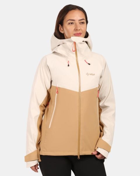 Damska kurtka hardshell Kilpi TRINITY-W. Brązowe kurtki damskie Kilpi, na zimę, l, bez wzorów, z hardshellu, z kapturem. Za 1,248.29 zł.