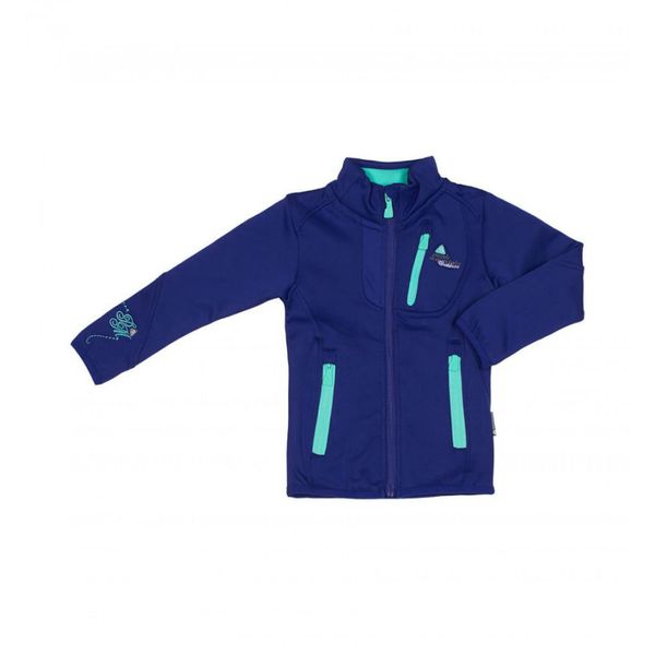 Sweter z polaru dla dziewczynki Peak Mountain Shell. Niebieskie swetry dla dziewczynek Peak Mountain, bez wzorów, z polaru, bez kołnierzyka, bez ramiączek, długie, bez kaptura. Za 144.00 zł.