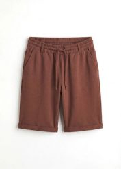 Bermudy dresowe z czystej bawełny organicznej. Brązowe szorty damskie bonprix, bez wzorów, z bawełny. Za 79.99 zł.