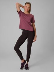 4F Legginsy treningowe szybkoschnące damskie - brązowe XS. Brązowe legginsy damskie 4f, xs, bez wzorów, z podwyższonym stanem, na fitness i siłownię. Za 119.99 zł.