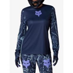 Bluza rowerowa damska Fox Ranger LS Jersey Img Print. Niebieskie bluzy damskie FOX, bez wzorów, z jersey, rowerowe. Za 247.49 zł.