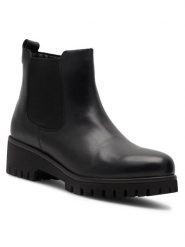 Go Soft Botki WI23-GLAMIS-02 Czarny. Czarne botki damskie GO SOFT, z materiału, bez obcasa, na płaskiej podeszwie, bez zapięcia. Za 249.99 zł.