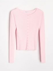 Wiskozowy kardigan - różowy. Czerwone kardigany damskie Sinsay, l, bez wzorów, z wiskozy. Za 39.99 zł.