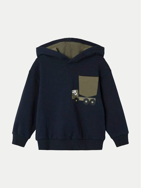 NAME IT Bluza 13233677 Granatowy Regular Fit. Niebieskie bluzy dla chłopców Name it, bez wzorów, z bawełny, bez ramiączek, bez kaptura. Za 59.99 zł.