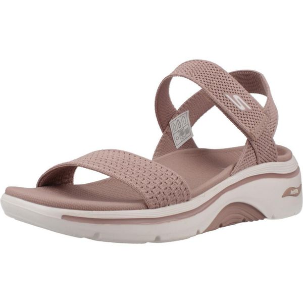Sandały SKECHERS GO WALK ARCH FIT 2.0 Rose. Czerwone klapki damskie Skechers, bez wzorów, z materiału, bez obcasa, bez zapięcia. Za 390.00 zł.