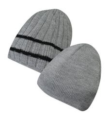 Czapka Dwustronna Szara Jesienno-Zimowa, Beanie, Męska -JAREK. Szare czapki i kapelusze męskie Jarek, na zimę, bez wzorów, z dzianiny, sportowe. Za 24.00 zł.