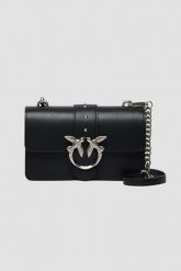 PINKO Czarna kopertówka Love One Mini St. Cl Vitello Seta. Czarne kopertówki damskie Pinko, bez wzorów, ze skóry, eleganckie, bez dodatków. W wyprzedaży za 1,059.99 zł.