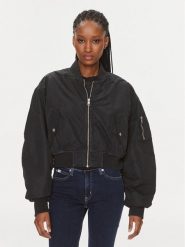 Calvin Klein Jeans Kurtka bomber J20J221378 Czarny Relaxed Fit. Czarne kurtki damskie Calvin Klein Jeans, m, bez wzorów, z jeansu, bez kaptura. Za 769.99 zł.