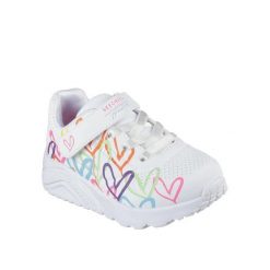 Sneakersy dla dziewczynek Skechers Uno Lite Love Levitate. Białe buty sportowe dziewczęce Skechers, bez wzorów, bez zapięcia. Za 256.38 zł.