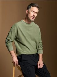 Bluza basic - zielony. Zielone bluzy męskie Sinsay, l, bez wzorów, z materiału, bez kaptura. W wyprzedaży za 29.99 zł.