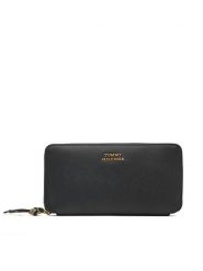 Tommy Hilfiger Portfel Th Leather Lrg Za Wallet AW0AW18941 Czarny. Czarne portfele damskie Tommy Hilfiger, bez wzorów, ze skóry. Za 329.99 zł.