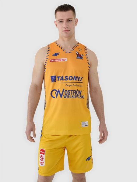 4F Koszulka meczowa replika domowa z sezonu 2024/25 męska 4F x PLK - Stal Ostrów Wielkopolski - multikolor M. Koszulki sportowe męskie 4f, m, bez wzorów, z dzianiny, bez kołnierzyka, bez ramiączek, na fitness i siłownię. Za 219.99 zł.