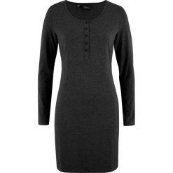 Sukienka shirtowa z plisą guzikową bonprix szary melanż. Sukienki damskie marki bonprix. Za 44.99 zł.