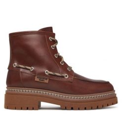 Trzewiki Weekend Max Mara. Brązowe botki damskie Weekend Max Mara, bez obcasa, na płaskiej podeszwie, bez zapięcia. Za 1,839.00 zł.