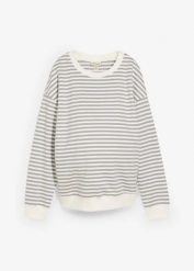 Bluza z bawełny organicznej na okres ciąży i po nim. Szare bluzy damskie bonprix, bez wzorów, z bawełny, bez kaptura. Za 149.99 zł.