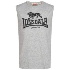 Tank top Lonsdale Regular Fit Clopton. Czarne t-shirty męskie Lonsdale, bez wzorów, eleganckie, bez kołnierzyka. Za 120.50 zł.