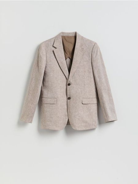 Lniana marynarka regular fit - wielobarwny. Marynarki męskie Reserved, bez wzorów, z tkaniny. W wyprzedaży za 299.99 zł.