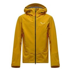Kurtka turystyczna z kapturem Salewa Ortles GTX 3L Epe. Żółte kurtki męskie Salewa, na zimę, l, bez wzorów, z gore-texu, z kapturem. Za 1,589.50 zł.