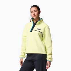 Bluza polarowa damska Columbia Helvetia II Cropped Half Snap Fleece. Żółte bluzy sportowe damskie Columbia, bez wzorów, z polaru, bez kaptura, trekkingowe. Za 239.99 zł.